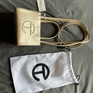 Small Gold Telfar Shopping Bag